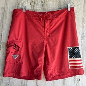 Columbia PFG Performance Men Shorts‎ Size 38 USA Flag Patriotics, Gorpcore Wear